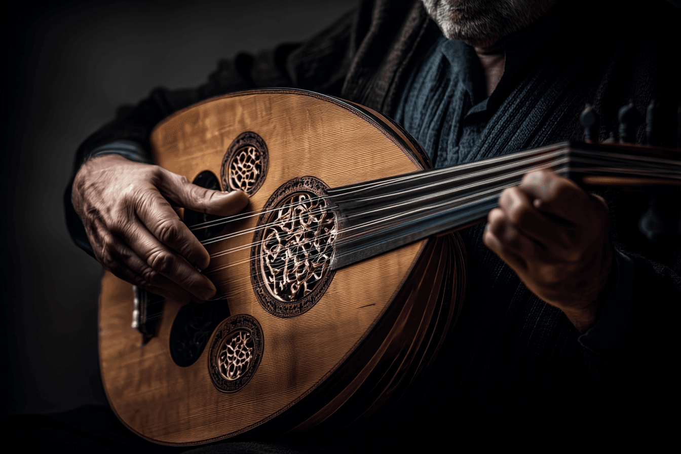 Musician playing oud